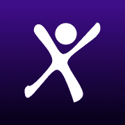 The Care Daily app icon: the white figure on a violet gradient rounded square